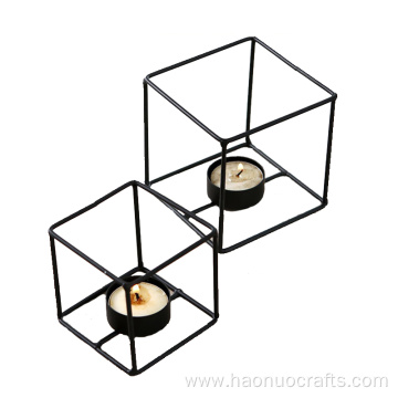 creative minimalist candle holder metal cage geometry